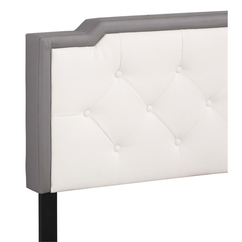 Glory Furniture Deb Faux Leather Upholstered Twin Bed in Light Gray