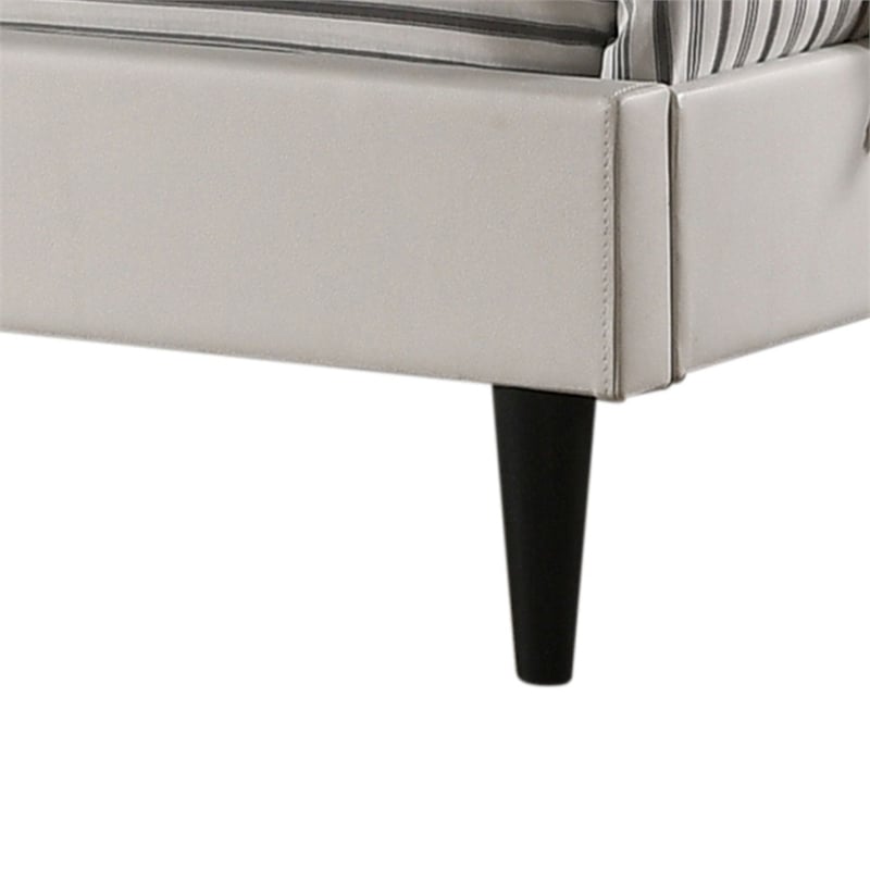 Glory Furniture Deb Faux Leather Upholstered Full Bed in White