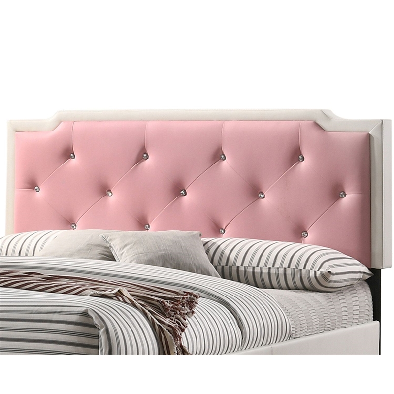 Glory Furniture Deb Faux Leather Upholstered Full Bed in White