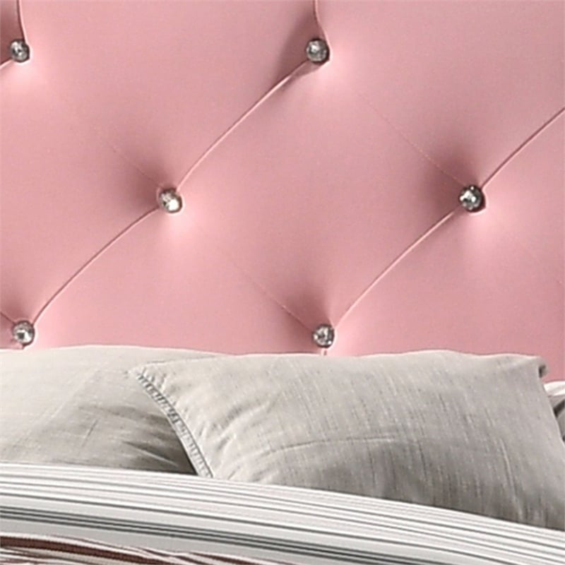 Glory Furniture Deb Faux Leather Upholstered Full Bed in White