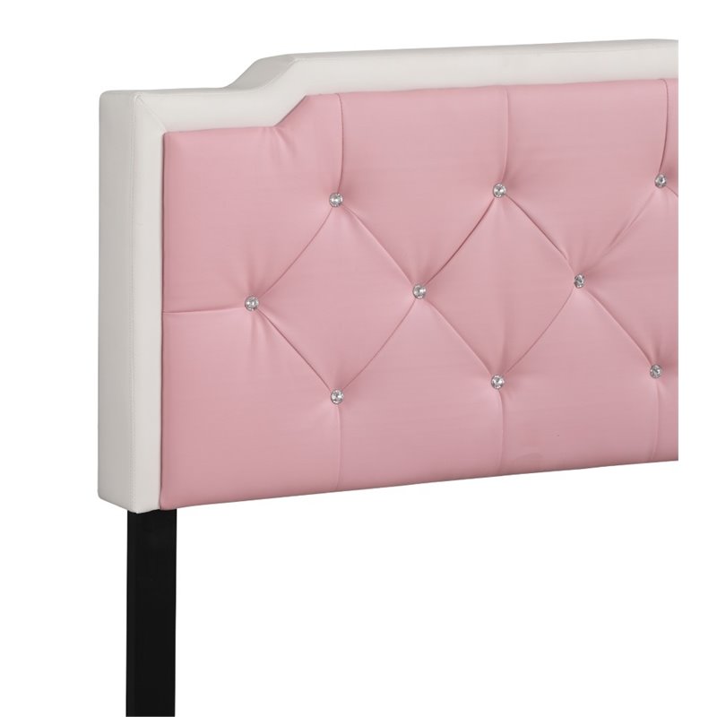 Glory Furniture Deb Faux Leather Upholstered Twin Bed in White