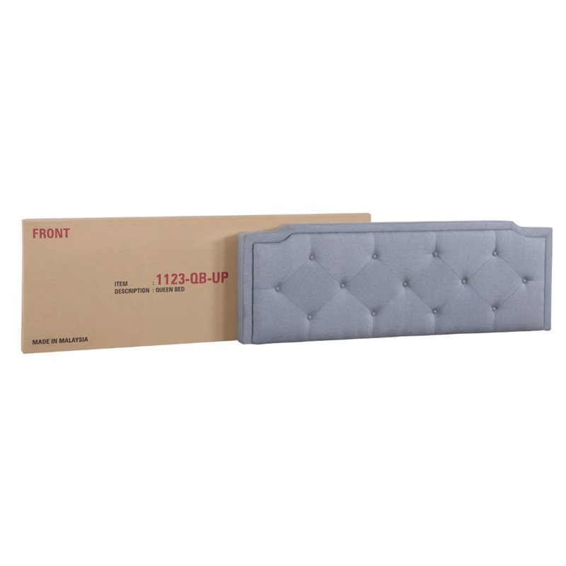 Glory Furniture Deb Fabric Upholstered Full Bed in Blue