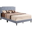 Glory Furniture Deb Fabric Upholstered Full Bed in Blue