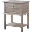 Glory Furniture Newton 2 Drawer Nightstand in Silver Champagne