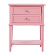 Glory Furniture Newton 2 Drawer Nightstand in Pink