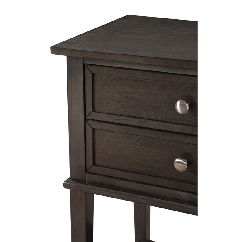 Glory Furniture Newton 2 Drawer Nightstand in Gray