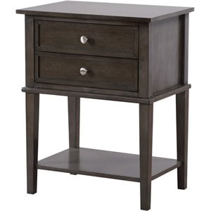 Glory Furniture Newton 2 Drawer Nightstand in Gray