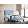 Glory Furniture Deb Fabric Upholstered Twin Bed in Blue