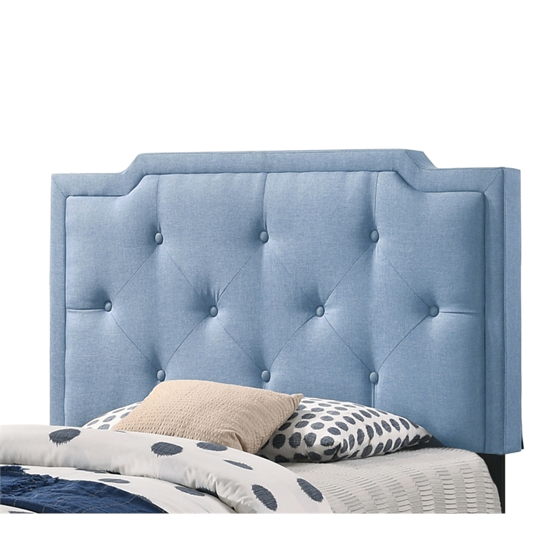 Glory Furniture Deb Fabric Upholstered Twin Bed in Blue