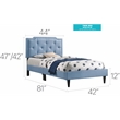 Glory Furniture Deb Fabric Upholstered Twin Bed in Blue