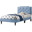 Glory Furniture Deb Fabric Upholstered Twin Bed in Blue