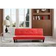 Glory Furniture Alan Faux Leather Sleeper Sofa in Red