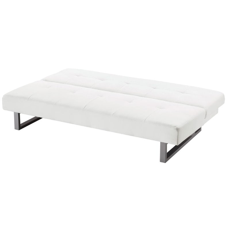 Glory Furniture Chroma Faux Leather Sleeper Sofa in White