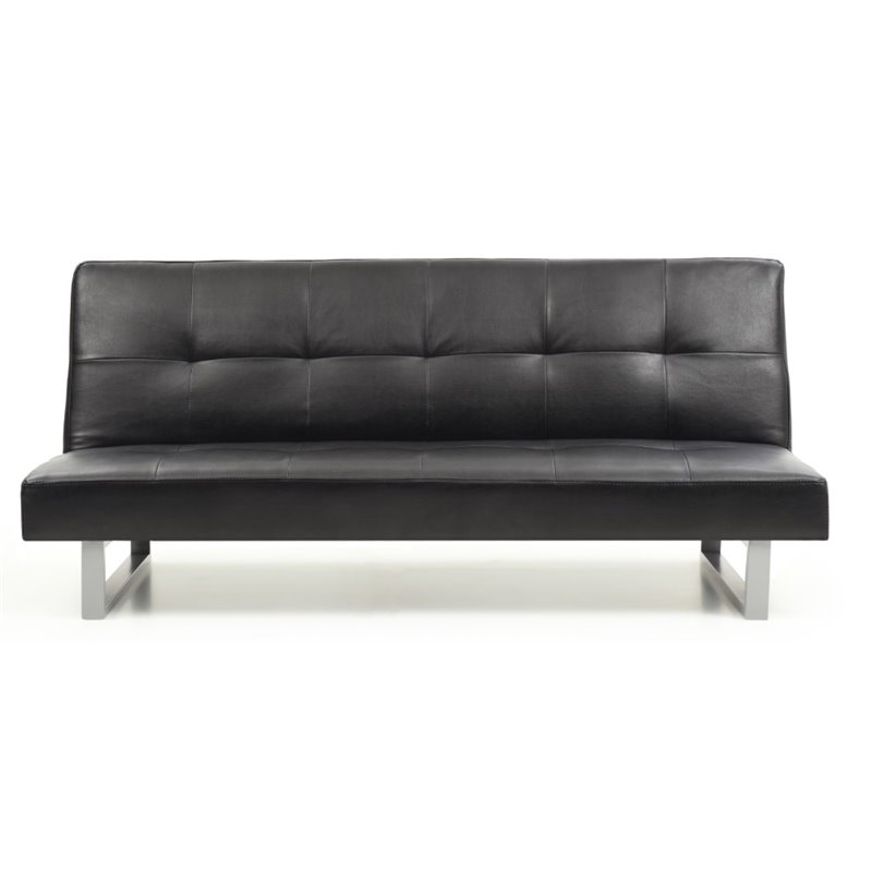 Glory Furniture Chroma Faux Leather Sleeper Sofa in Black
