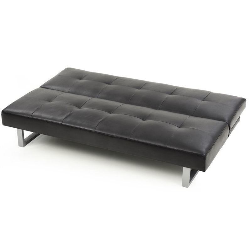 Glory Furniture Chroma Faux Leather Sleeper Sofa in Black