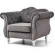 Glory Furniture Hollywood Velvet Chair in Dark Gray
