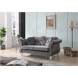 Glory Furniture Hollywood Velvet Upholstered Loveseat in Dark Gray