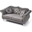 Glory Furniture Hollywood Velvet Upholstered Loveseat in Dark Gray