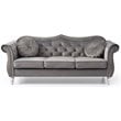 Glory Furniture Hollywood Velvet Sofa in Dark Gray