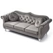 Glory Furniture Hollywood Velvet Sofa in Dark Gray