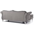 Glory Furniture Hollywood Velvet Sofa Chaise in Dark Gray