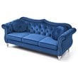 Glory Furniture Hollywood Velvet Sofa in Navy Blue
