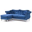 Glory Furniture Hollywood Velvet Sofa Chaise in Navy Blue