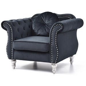 Glory Furniture Hollywood Velvet Chair in Black