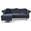 Glory Furniture Hollywood Velvet Sofa Chaise in Black
