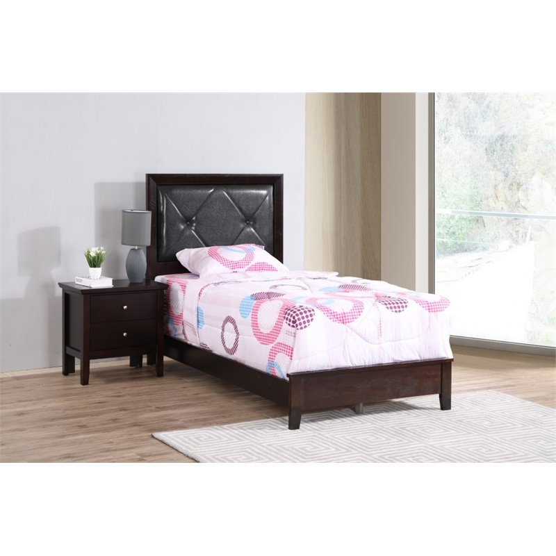 Glory Furniture Primo Twin Panel Bed in Espresso