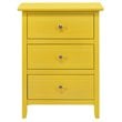 Glory Furniture Daniel 3 Drawer Nightstand in Yellow