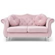 Glory Furniture Hollywood Velvet Loveseat in Pink