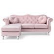 Glory Furniture Hollywood Velvet Sofa Chaise in Pink