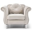 Glory Furniture Hollywood Velvet Chair in Ivory