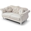 Glory Furniture Hollywood Velvet Loveseat in Ivory
