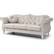Glory Furniture Hollywood Velvet Sofa in Ivory