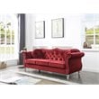 Glory Furniture Hollywood Velvet Sofa in Burgundy