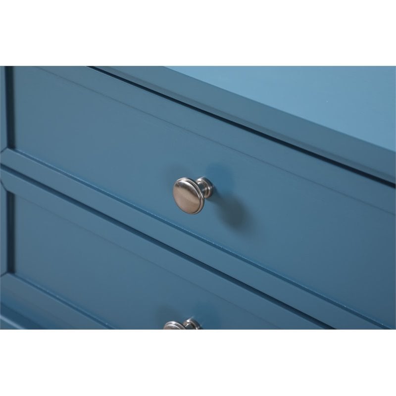 Glory Furniture Newton 2 Drawer Nightstand in Teal