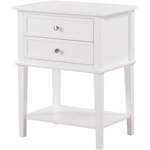 Glory Furniture Newton 2 Drawer Nightstand in White