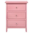 Glory Furniture Daniel 3 Drawer Nightstand in Pink