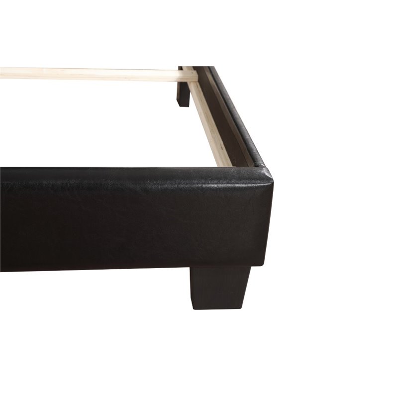 Glory Furniture Caldwell Faux Leather Panel Queen Bed in Black