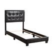 Glory Furniture Caldwell Faux Leather Panel Twin Bed in Black