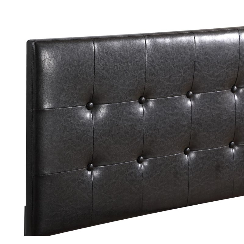 Glory Furniture Caldwell Faux Leather Panel Twin Bed in Black