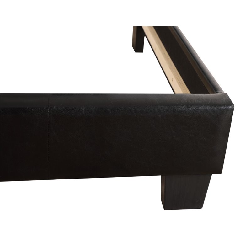 Glory Furniture Caldwell Faux Leather Panel Twin Bed in Black