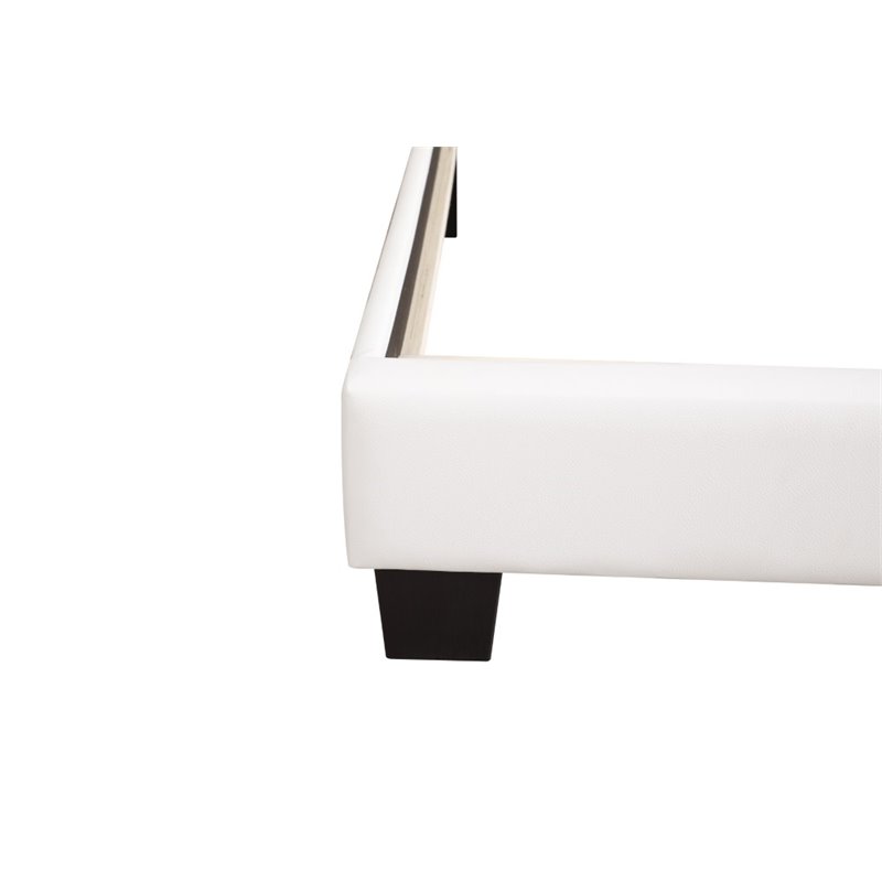 Glory Furniture Caldwell Faux Leather Panel Queen Bed in White