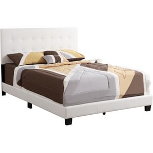 Glory Furniture Caldwell Faux Leather Panel Queen Bed in White
