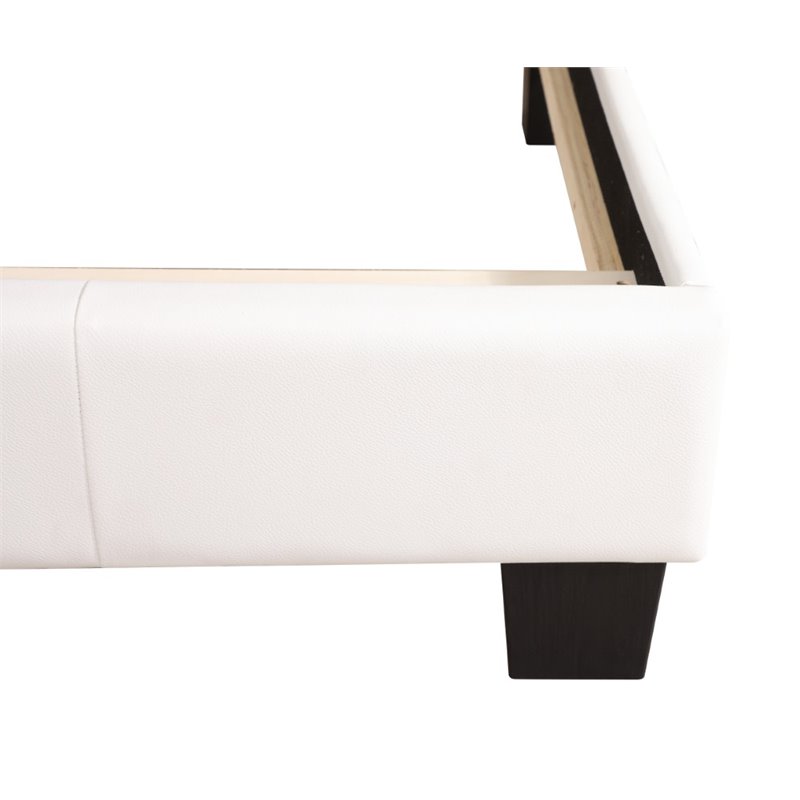 Glory Furniture Caldwell Faux Leather Panel Twin Bed in White