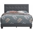 Glory Furniture Caldwell Faux Leather Panel Queen Bed in Gray