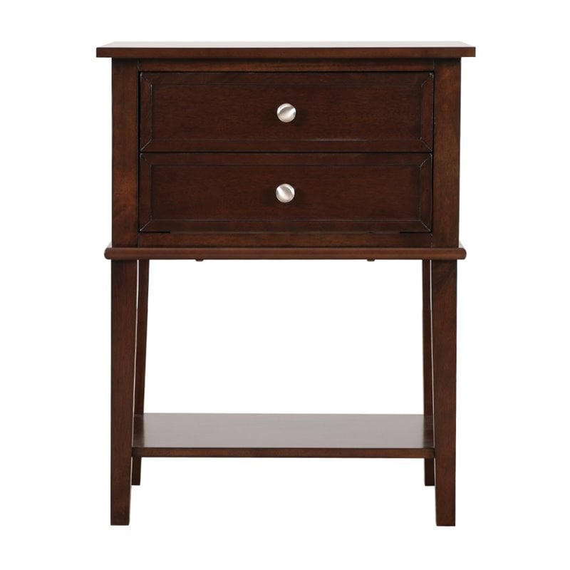 Glory Furniture Newton 2 Drawer Nightstand in Cappuccino