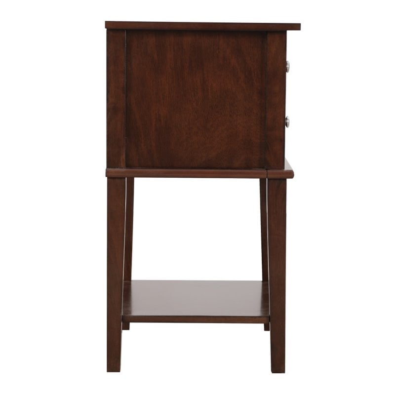 Glory Furniture Newton 2 Drawer Nightstand in Cappuccino